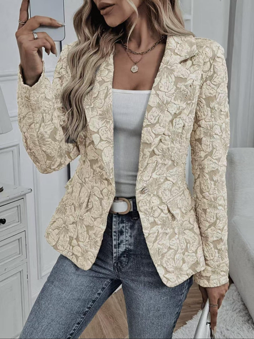 Georgina | Blazer cintré en jacquard paisley