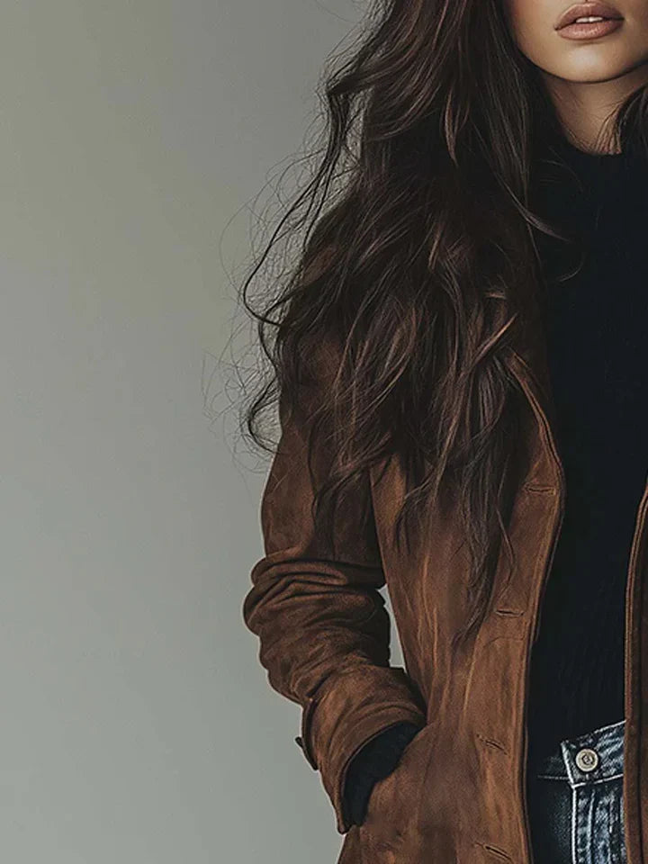 MAISON LUMIÈRE | MANTEAU ÉLÉGANT À TEXTURE SUÉDÉE
