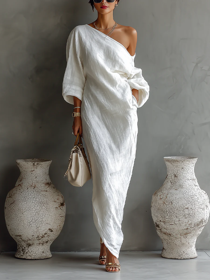 Elise™ | Robe maxi asymétrique et élégante