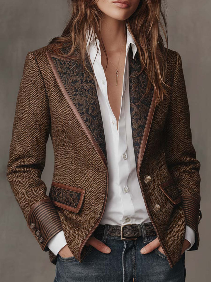 Theodora | Blazer en tissu à chevrons