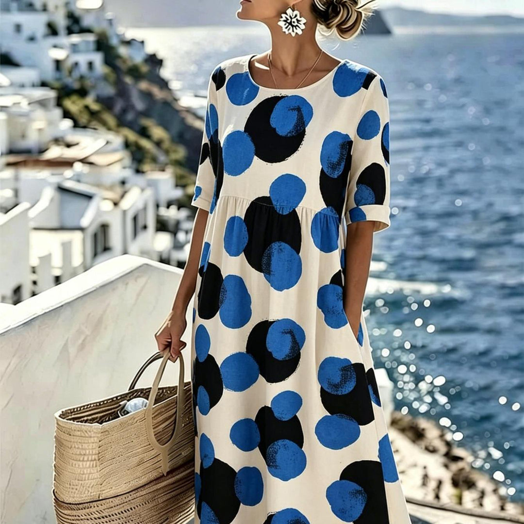Celeste™ | Robe midi à pois d'inspiration côtière