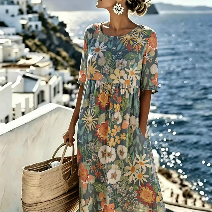 Evie™ - Robe midi d'été élégante à fleurs