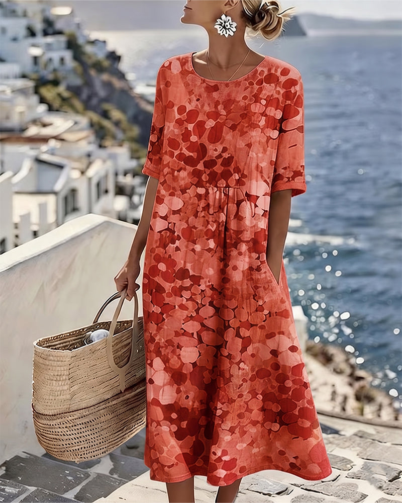 Elena™ - Robe midi d'été élégante à fleurs