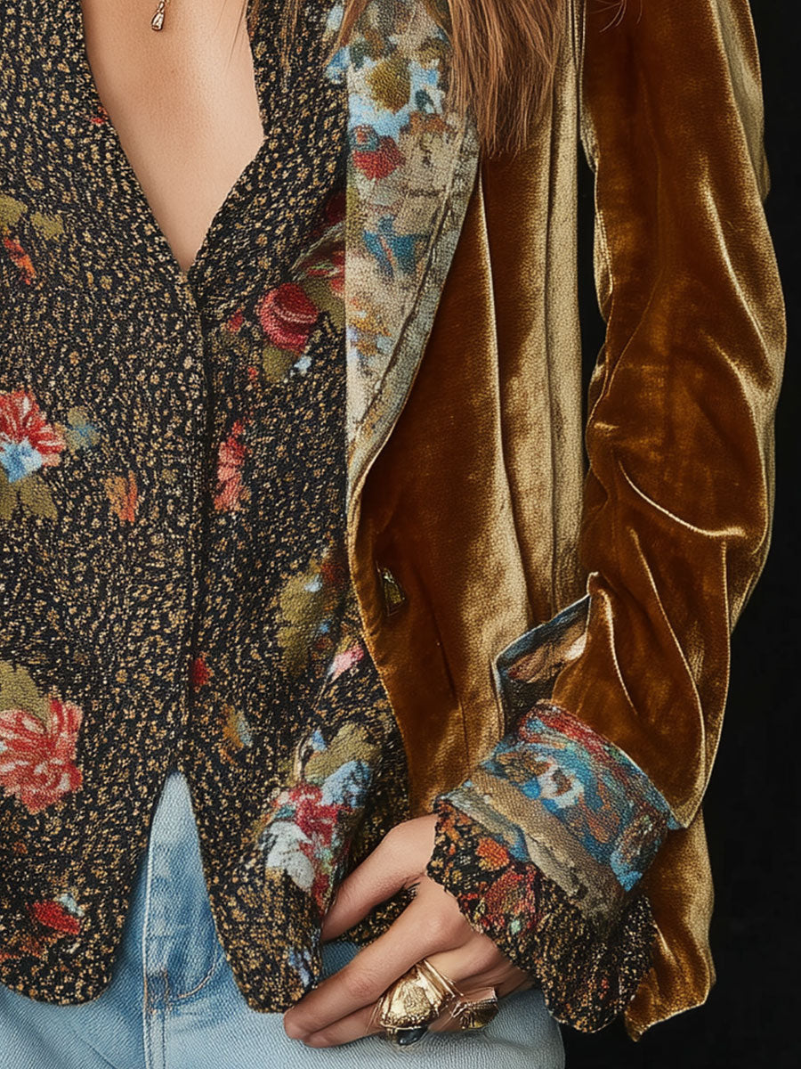 Rosamund | Blazer vintage à patchwork floral