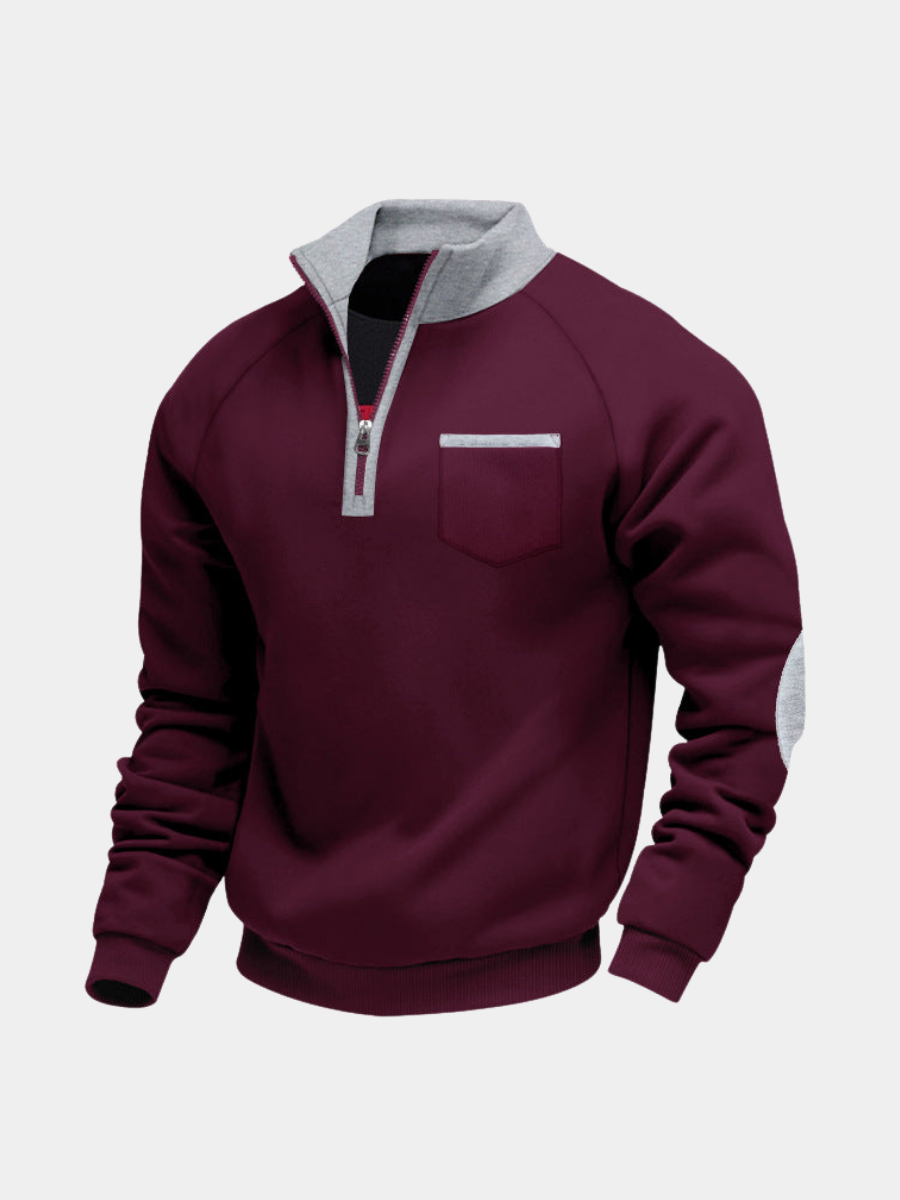 MAISON LUMIÈRE | PULL EN POLAIRE AVEC MOITIÉ ZIP POUR HOMME