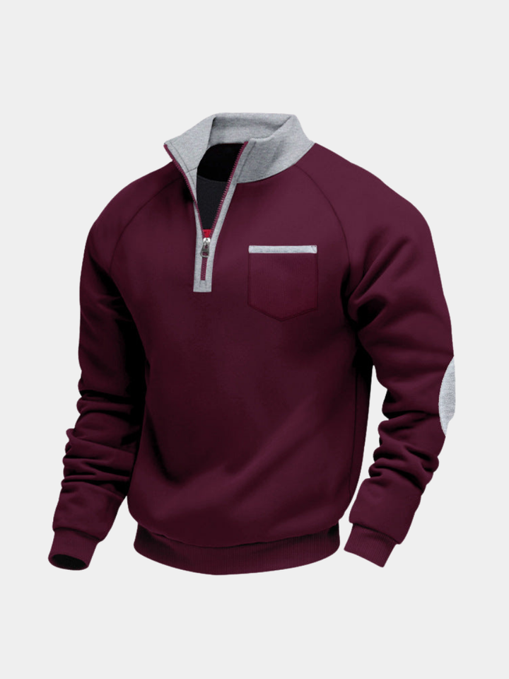 MAISON LUMIÈRE | PULL EN POLAIRE AVEC MOITIÉ ZIP POUR HOMME