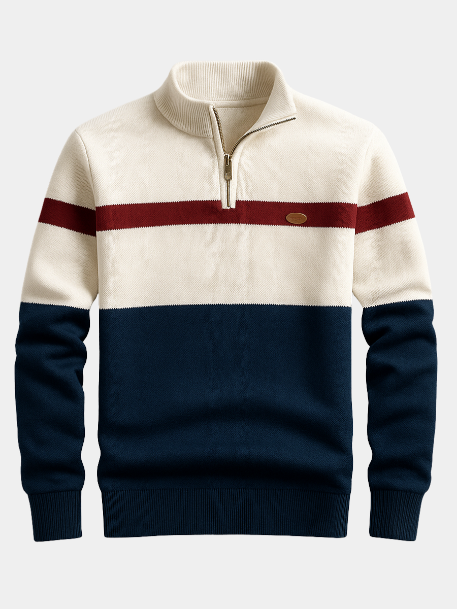 MAISON LUMIÈRE | PULL HOMME AVEC ZIP AU COL