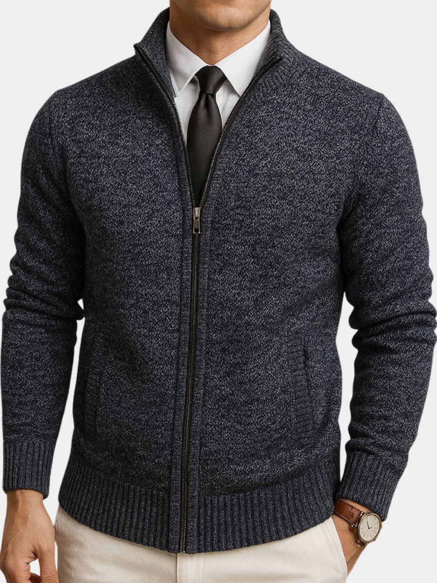 MAISON LUMIÈRE | Cardigan Zippé Col Montant Henri