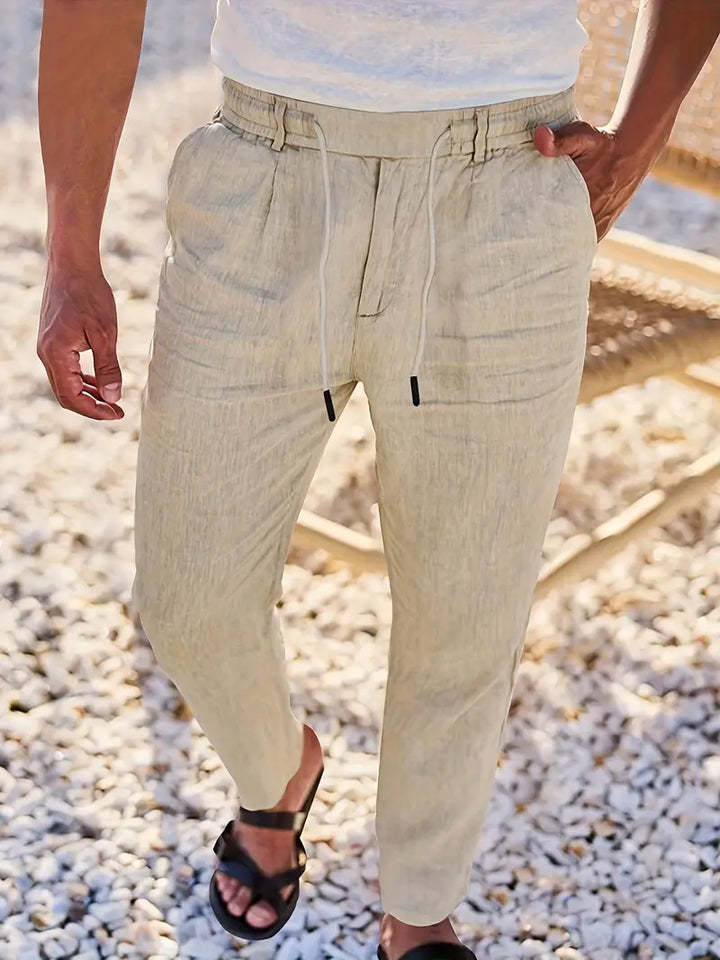 MAISON LUMIÈRE | PANTALONS LARGES EN LIN AVEC CORDON