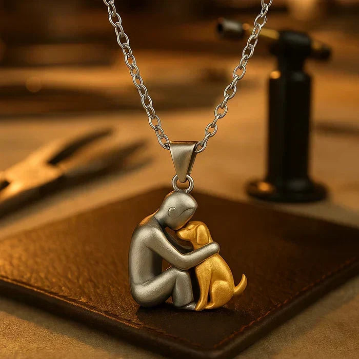Pendentif Amitié éternelle – Symbole de l'amour entre une femme et un chien