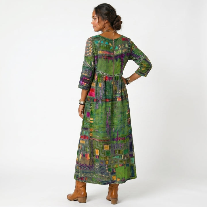 Amélia - Robe midi à motif abstrait