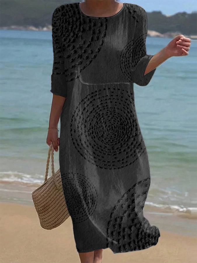 Robe décontractée pour femme brodée