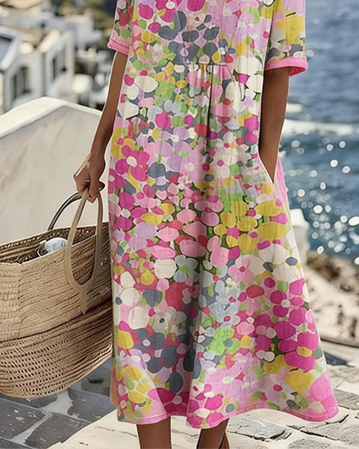 Elena™ - Robe midi d'été élégante à fleurs