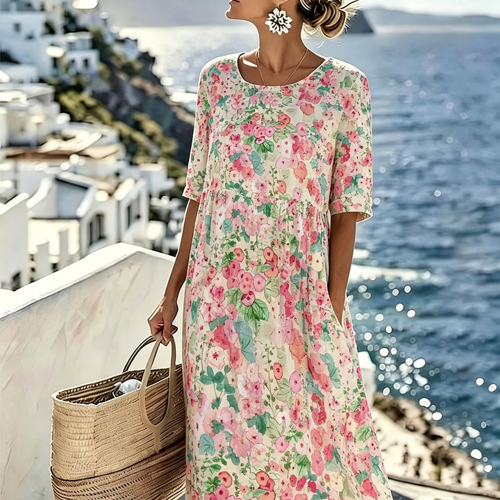 Lily™ - Robe midi d'été élégante à fleurs