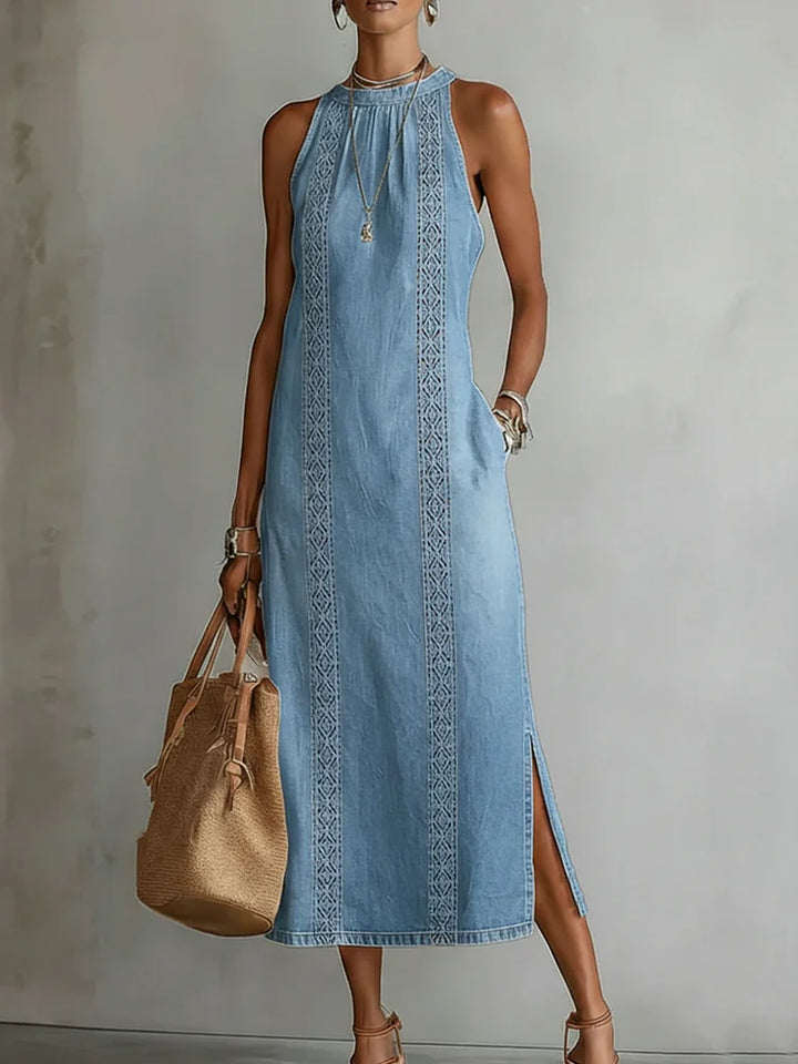 Julia | Robe en Jean avec Détails en Dentelle Vintage