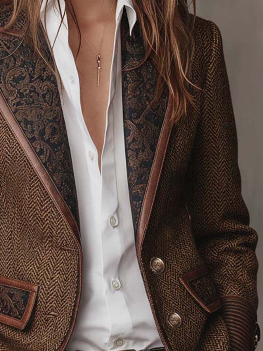 Theodora | Blazer en tissu à chevrons
