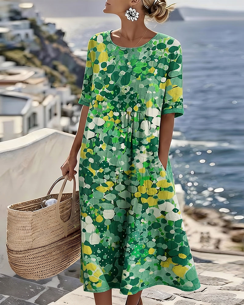 Elena™ - Robe midi d'été élégante à fleurs