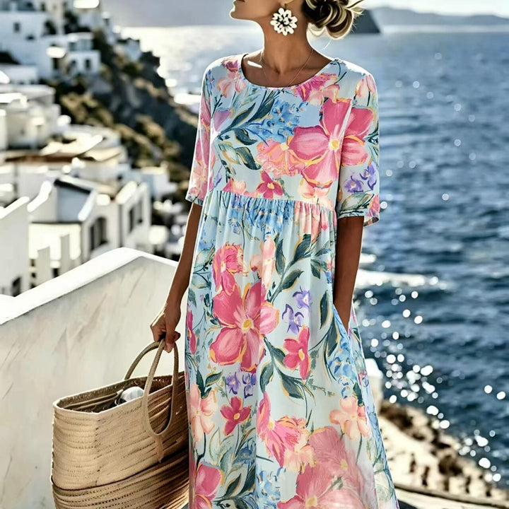 Evie™ - Robe midi d'été élégante à fleurs