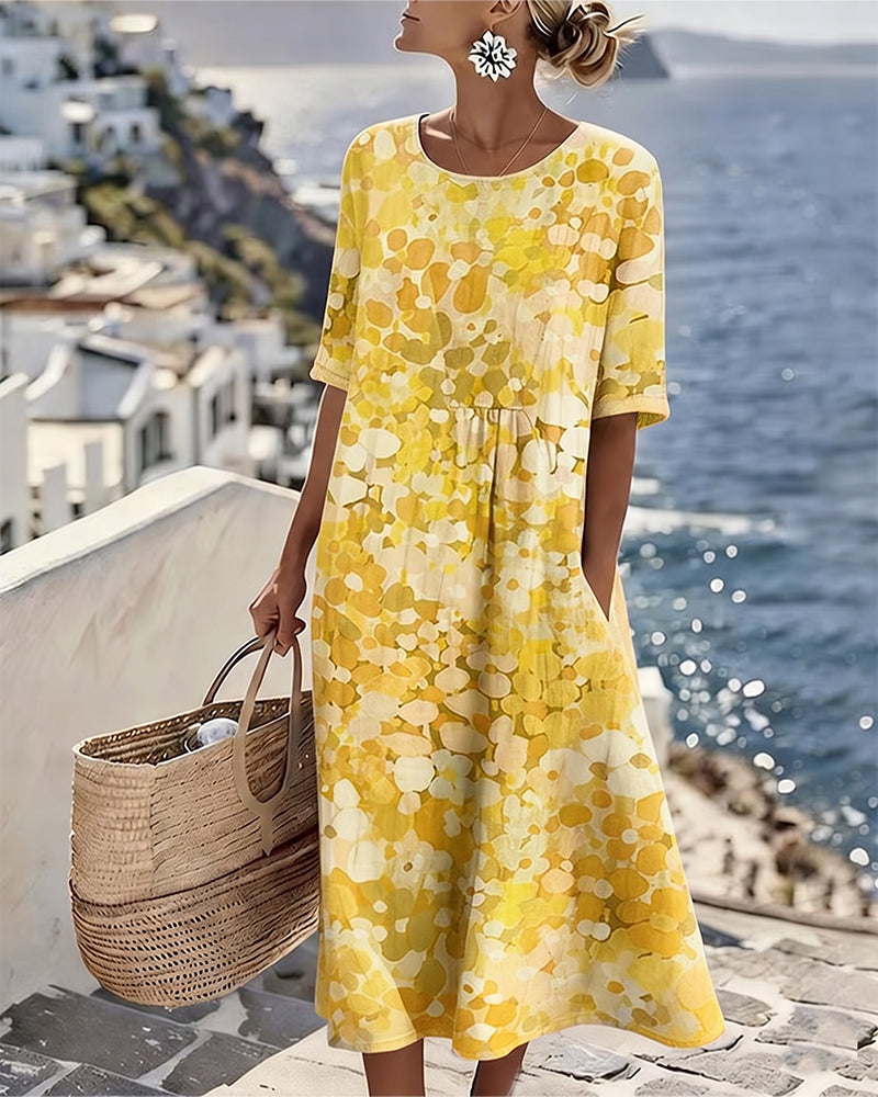 Elena™ - Robe midi d'été élégante à fleurs