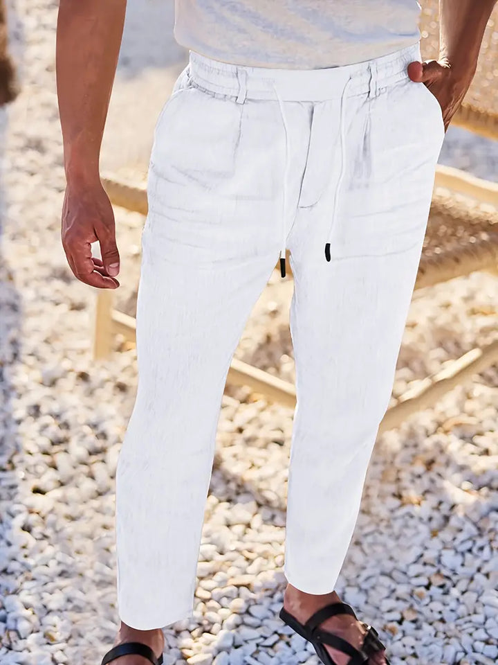 MAISON LUMIÈRE | PANTALONS LARGES EN LIN AVEC CORDON