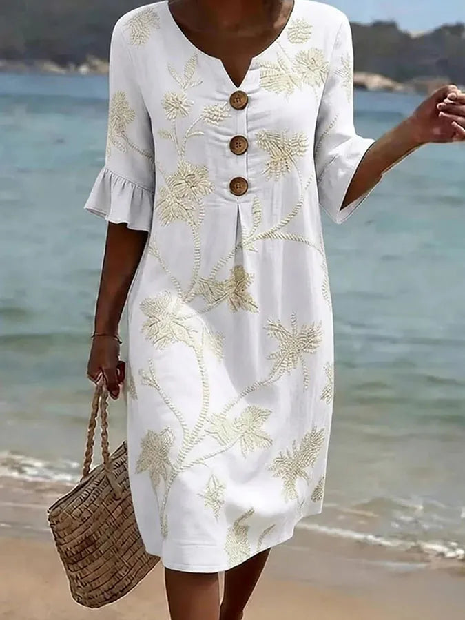 Robe décontractée pour femme à imprimé floral