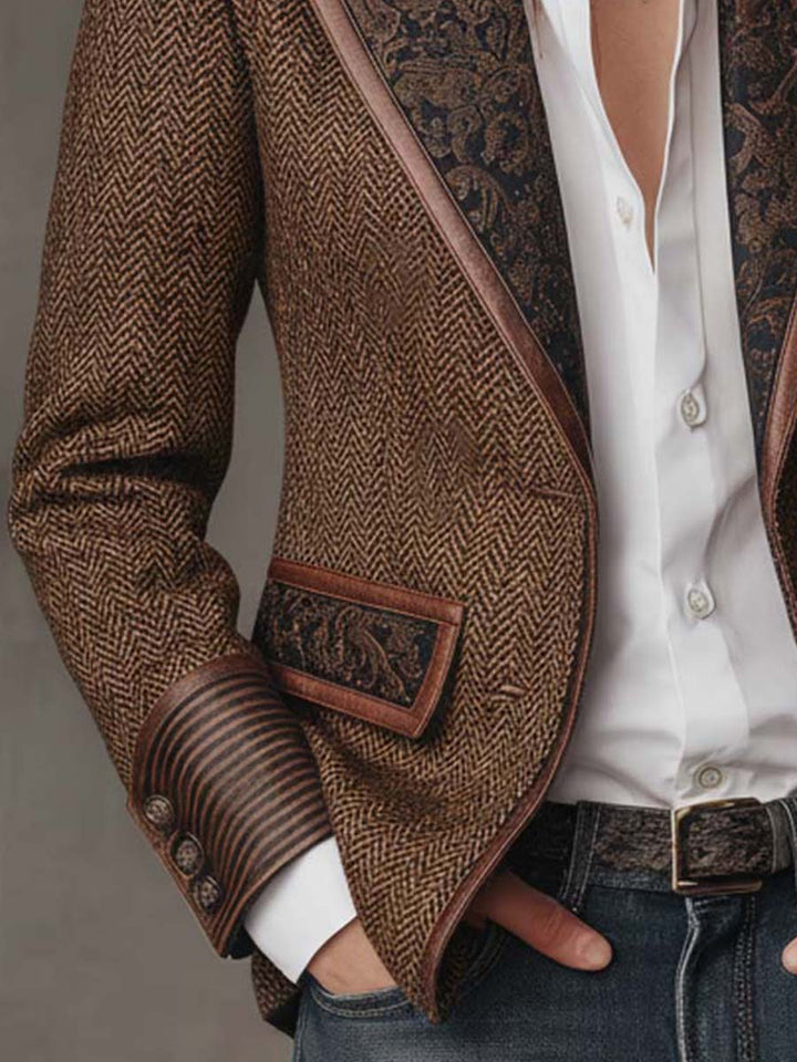 Theodora | Blazer en tissu à chevrons