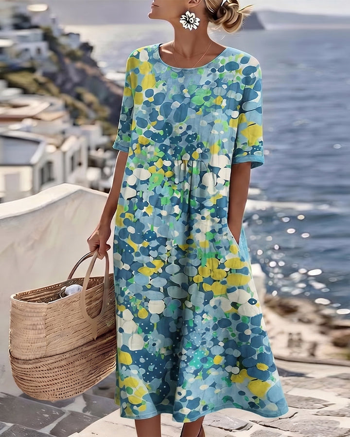 Elena™ - Robe midi d'été élégante à fleurs
