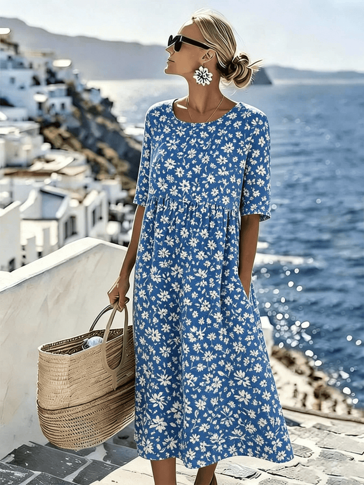 Grace™ - Robe midi d'été élégante à fleurs