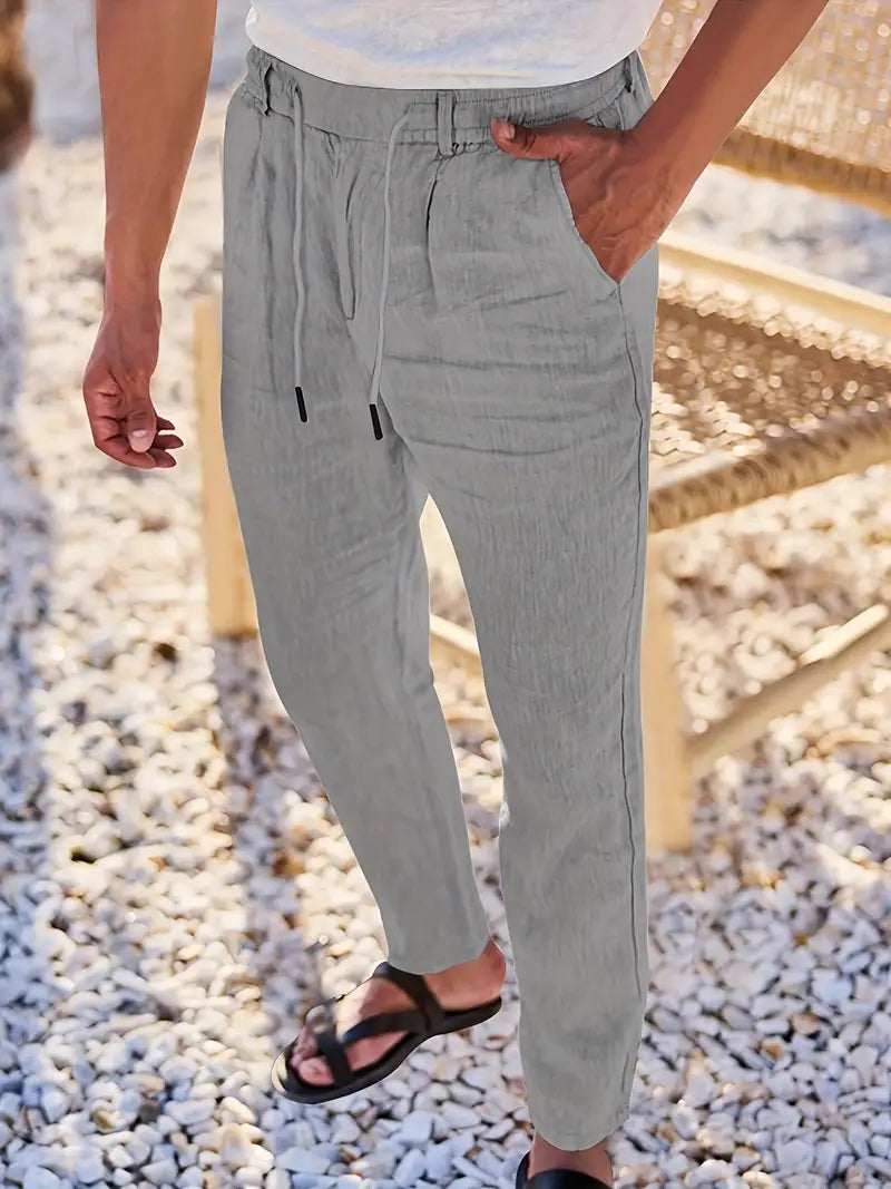 MAISON LUMIÈRE | PANTALONS LARGES EN LIN AVEC CORDON