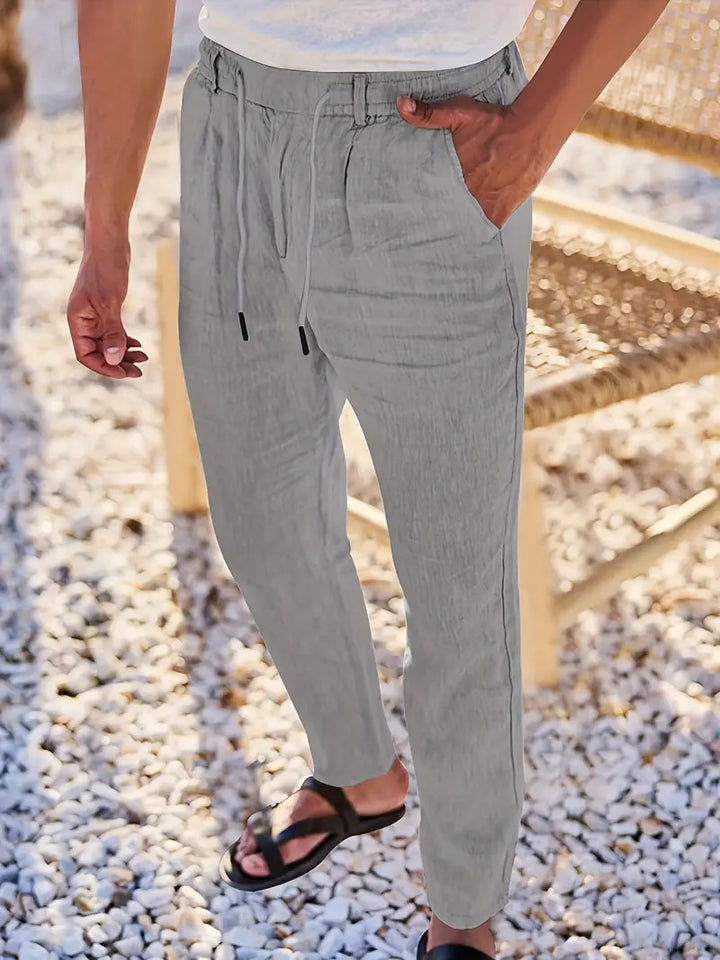 MAISON LUMIÈRE | PANTALONS LARGES EN LIN AVEC CORDON