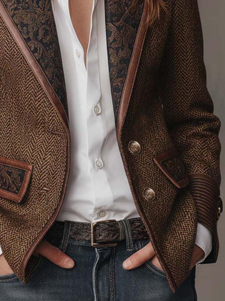 Theodora | Blazer en tissu à chevrons