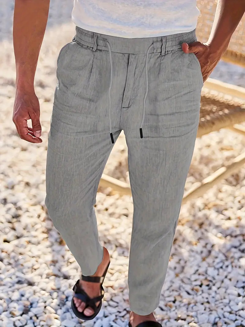MAISON LUMIÈRE | PANTALONS LARGES EN LIN AVEC CORDON