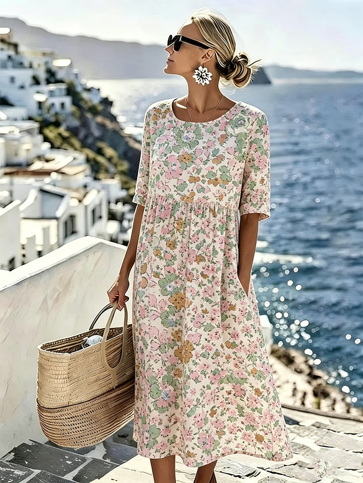 Lily™ - Robe midi d'été élégante à fleurs