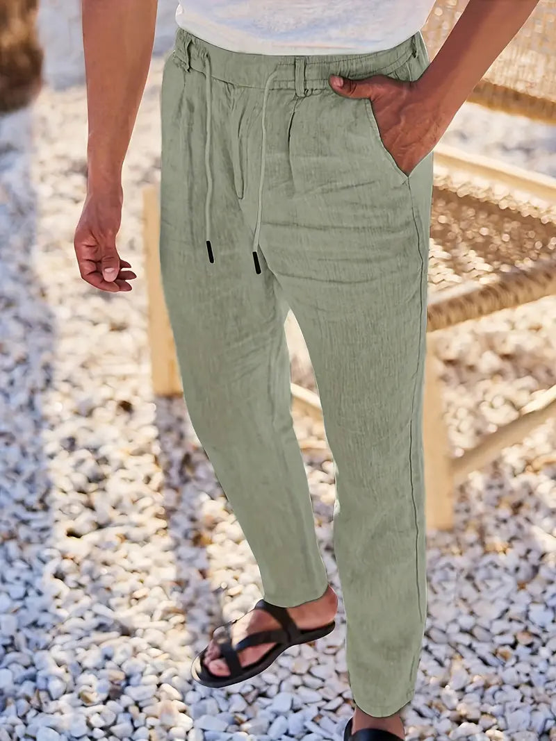 MAISON LUMIÈRE | PANTALONS LARGES EN LIN AVEC CORDON