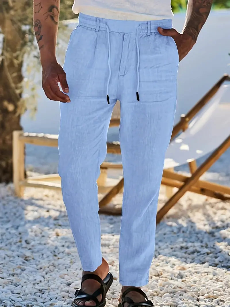 MAISON LUMIÈRE | PANTALONS LARGES EN LIN AVEC CORDON