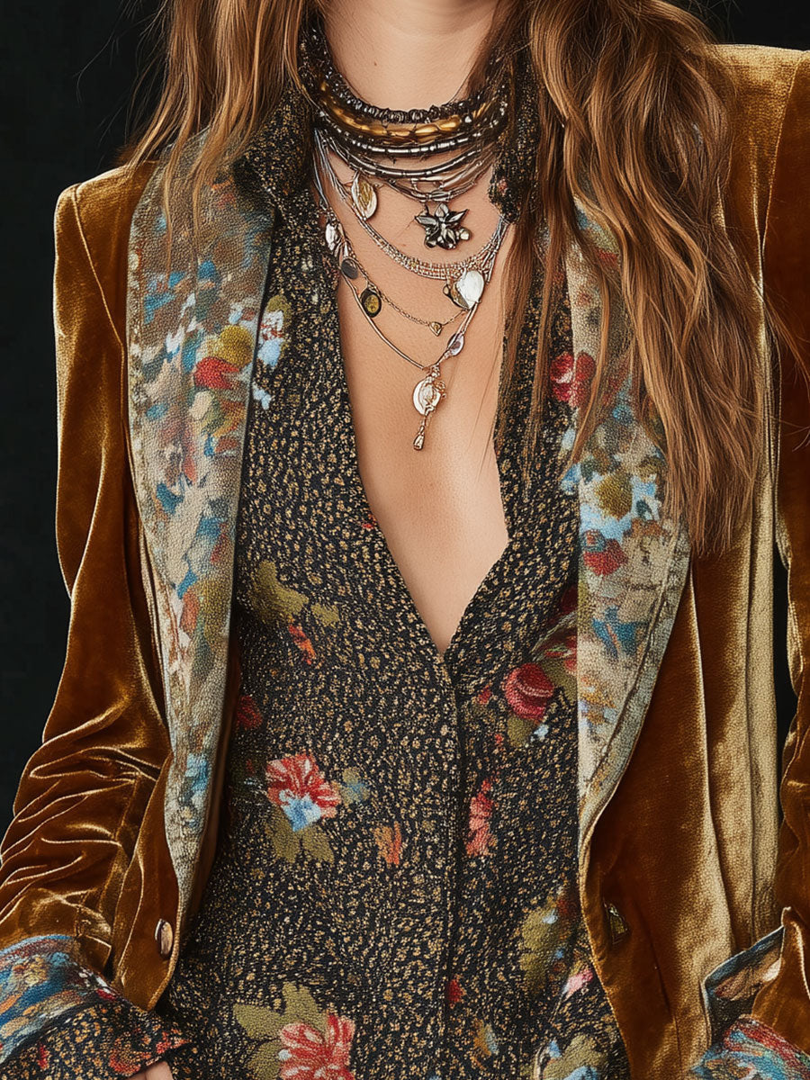 Rosamund | Blazer vintage à patchwork floral