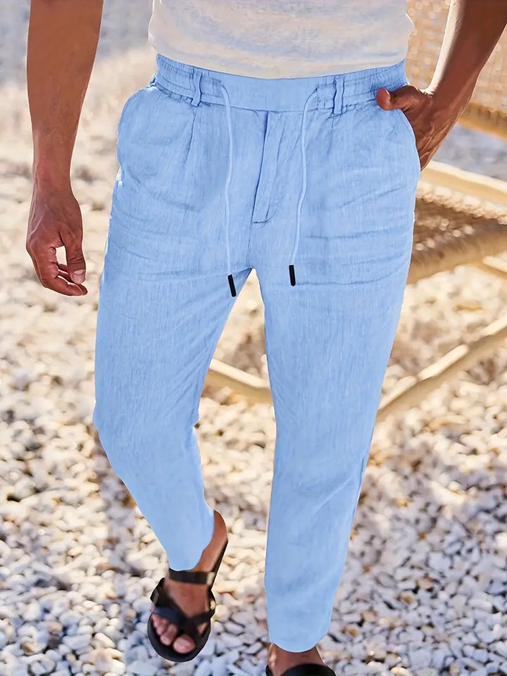 MAISON LUMIÈRE | PANTALONS LARGES EN LIN AVEC CORDON