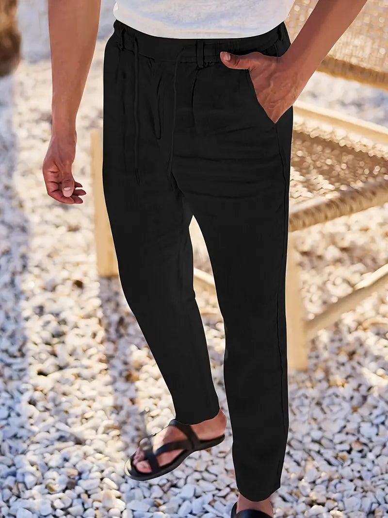 MAISON LUMIÈRE | PANTALONS LARGES EN LIN AVEC CORDON