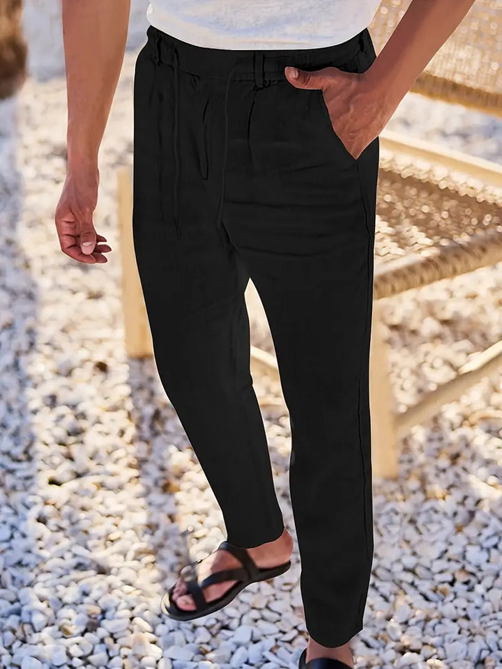 MAISON LUMIÈRE | PANTALONS LARGES EN LIN AVEC CORDON