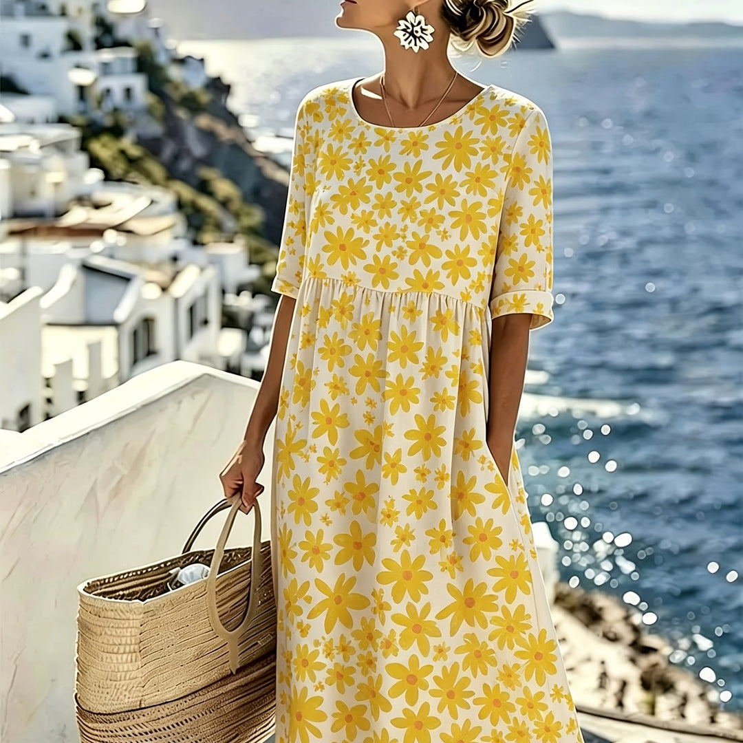 Evelyn™ | Robe midi Sunshine Bloom