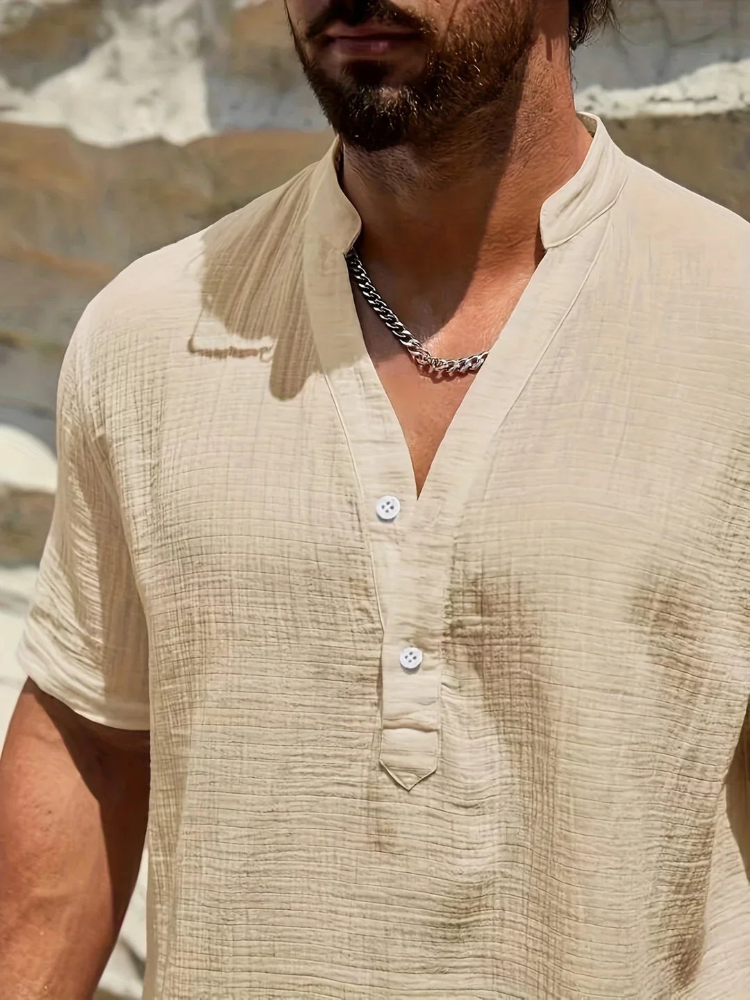 Cazel | Chemise d’été élégante à col montant