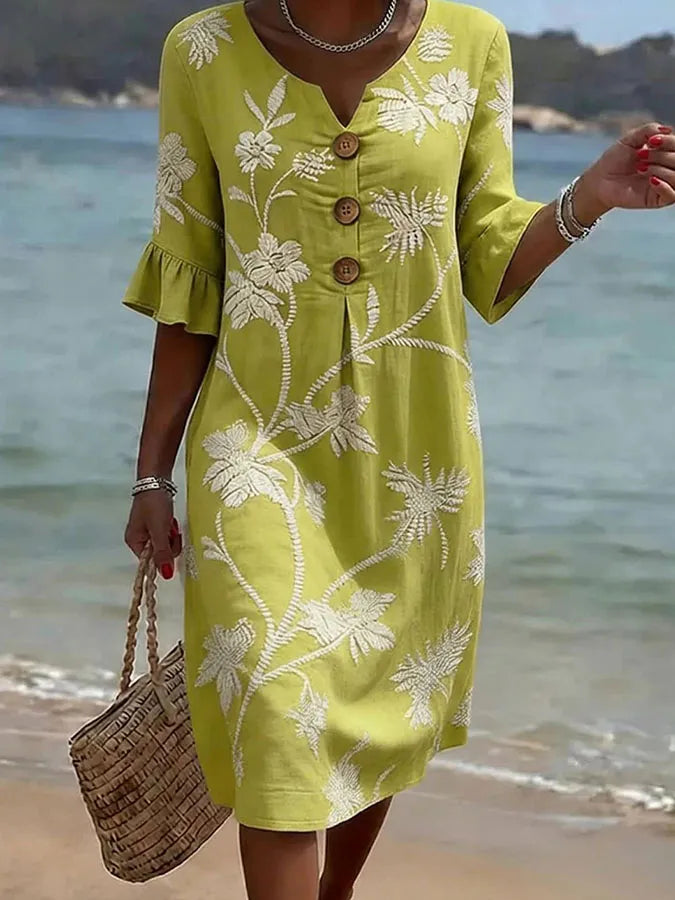Robe décontractée pour femme à imprimé floral