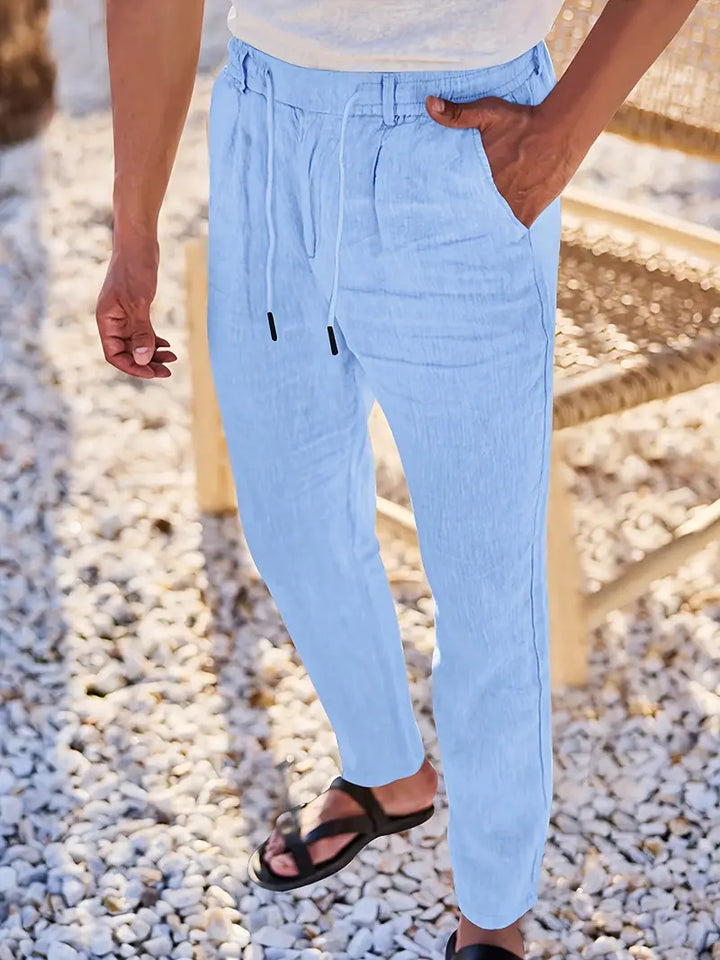 MAISON LUMIÈRE | PANTALONS LARGES EN LIN AVEC CORDON
