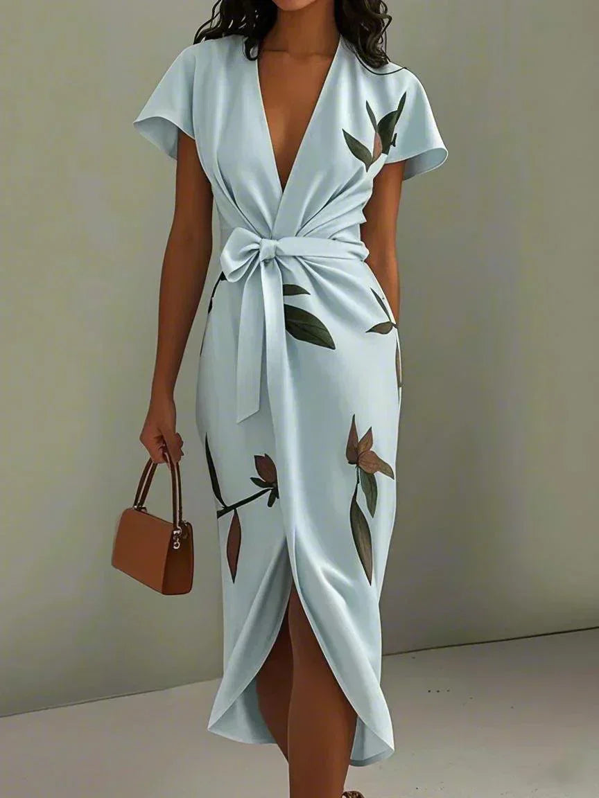 Amelia | Robe portefeuille élégante à fleurs