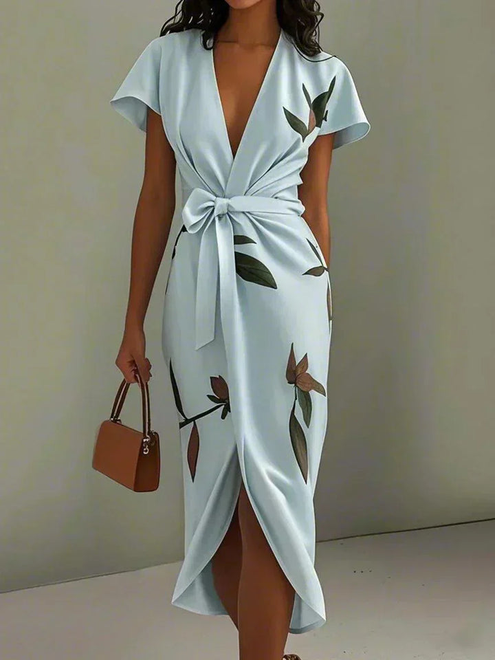 Amelia | Robe portefeuille élégante à fleurs