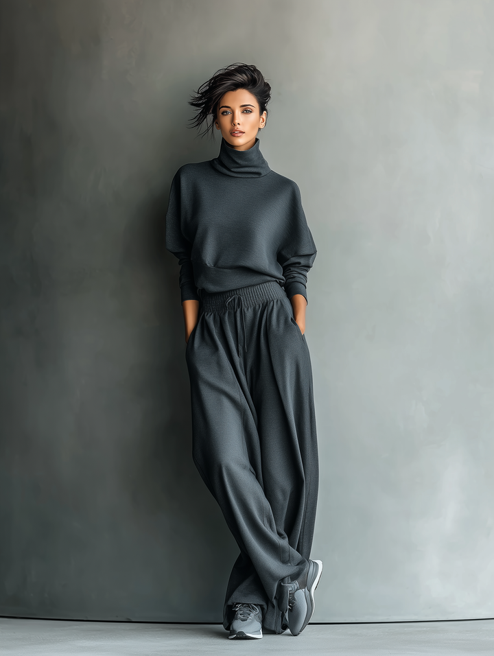Carlotta - Ensemble en maille avec pantalon ample