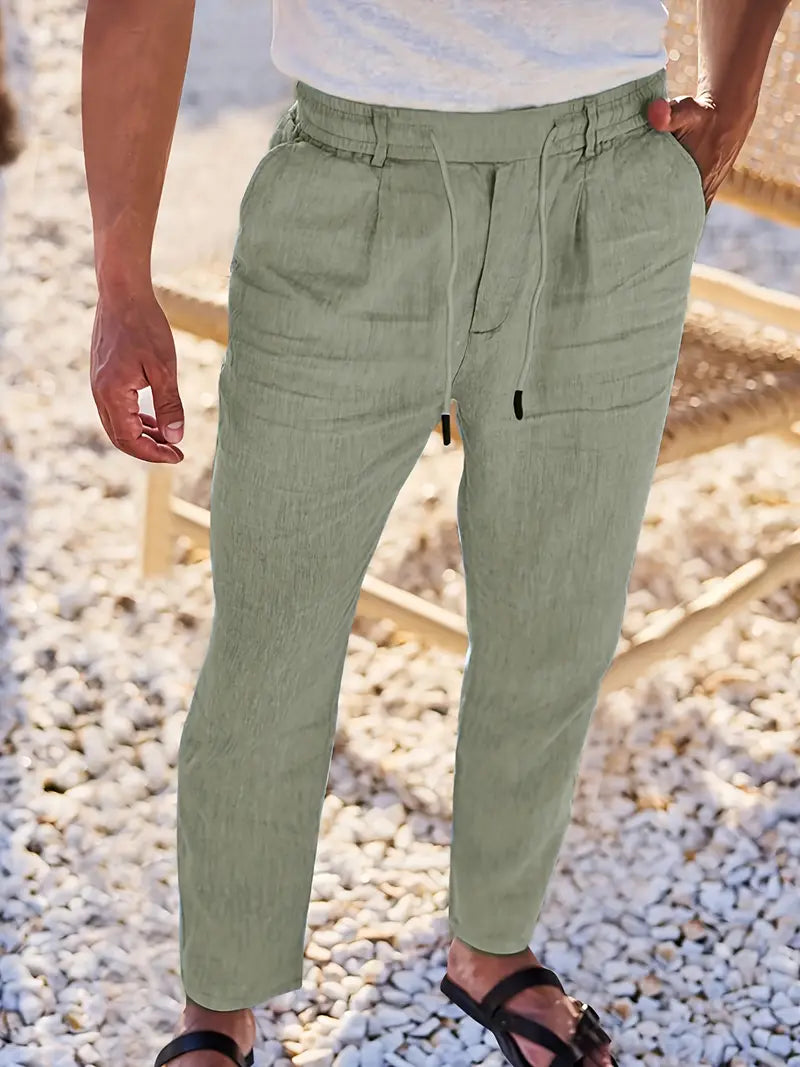 MAISON LUMIÈRE | PANTALONS LARGES EN LIN AVEC CORDON