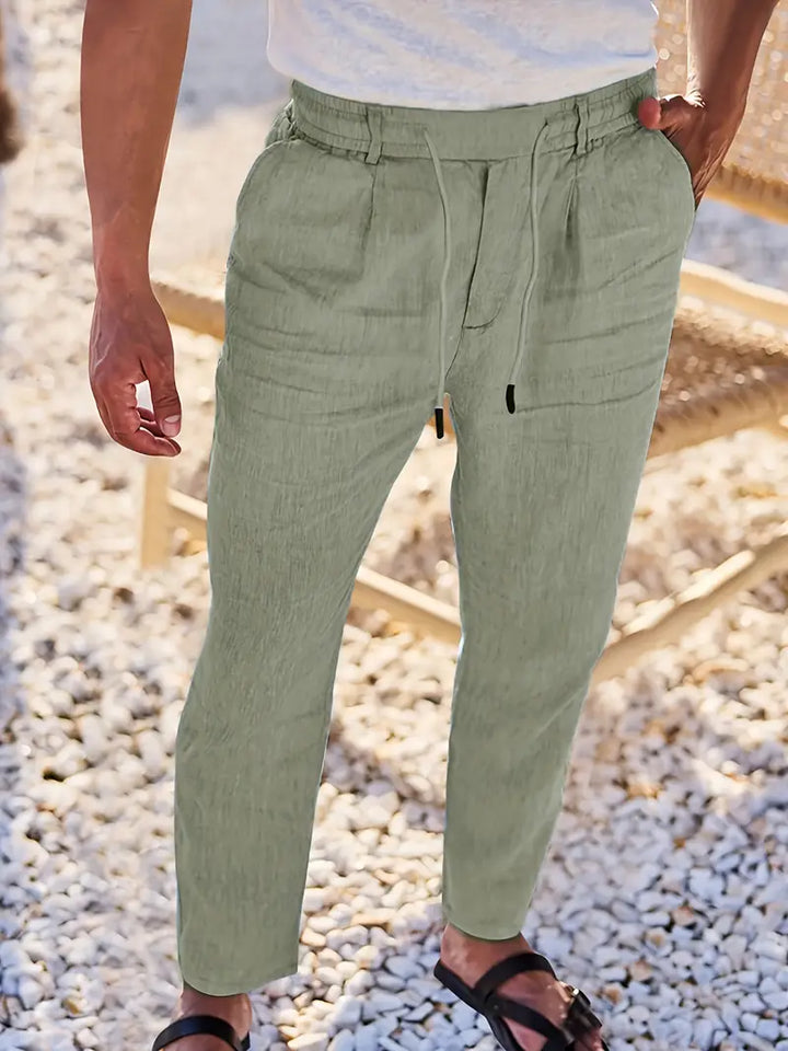 MAISON LUMIÈRE | PANTALONS LARGES EN LIN AVEC CORDON