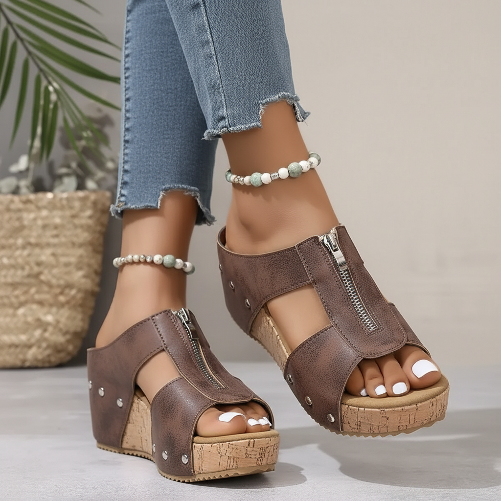 Gigi - Sandales à talon compensé élégantes