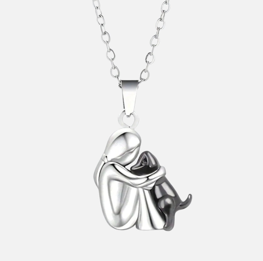 Pendentif Amitié éternelle – Symbole de l'amour entre une femme et un chien